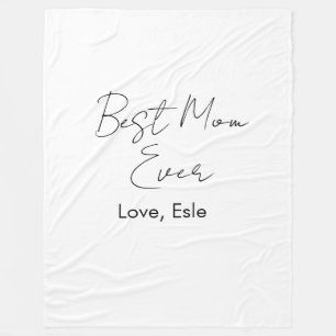 best mum ever mothers day name date simple minimal fleece blanket