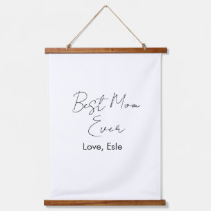 best mum ever mothers day name date simple minimal hanging tapestry