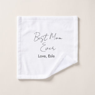 best mum ever mothers day name date simple minimal wash cloth