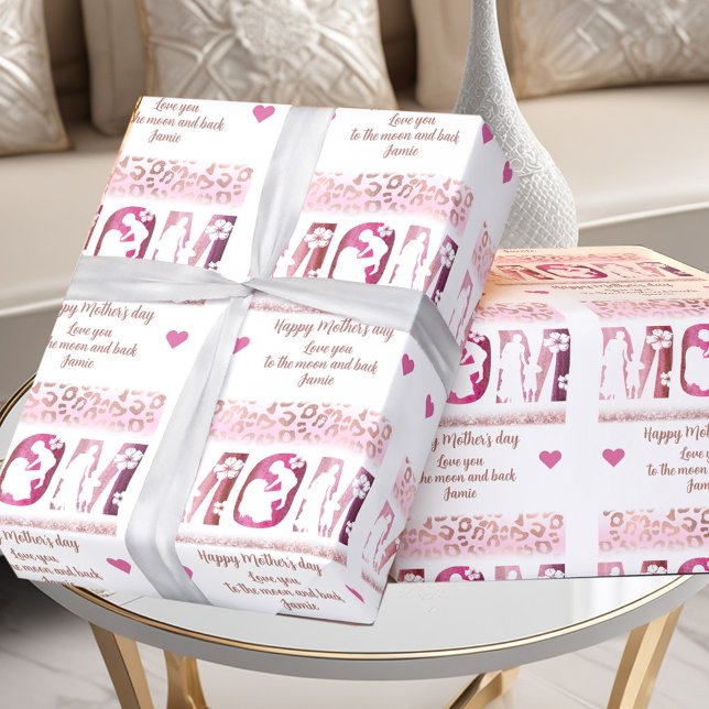 Best Mum Ever Mother's Day Name Text Personalised Wrapping Paper (Best Mum Ever Mother's Day Name Text Personalized Wrapping Paper)