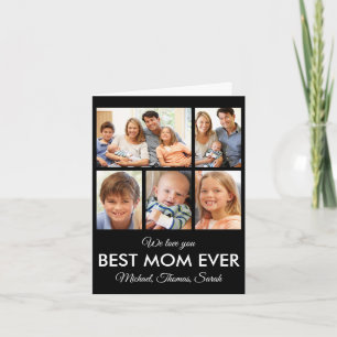 Best Mum Ever Mothers Day Photo Collage Card