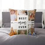 Best Mum Ever - Mother's Day Photo Collage Cushion<br><div class="desc">Celebrate your mum with the "Best Mum Ever" Mother's Day Photo Collage Throw Pillow. This personalised pillow features a beautifully arranged collage of cherished photos, capturing special moments and memories. The heartfelt message "Best Mum Ever" adds a loving touch. Made from high-quality, soft, and durable fabric, it offers both comfort...</div>