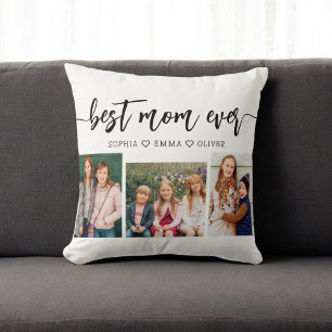 Best Mum Ever - Mother's Day Photo Collage Cushion