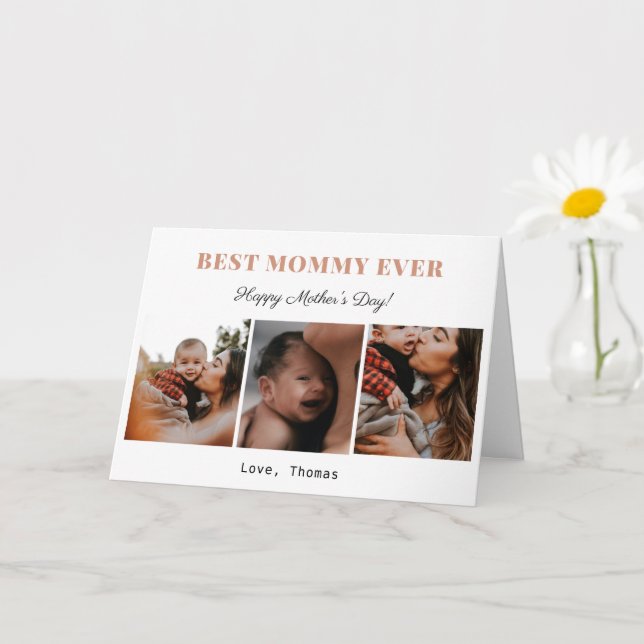 best mum ever mother's day photo collage modern  card (Small Plant)
