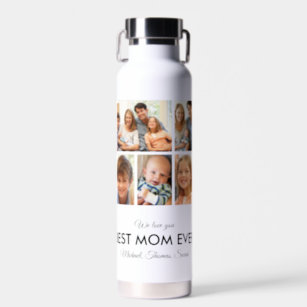 Best Mum Ever Mothers Day Photo Collage Water Bottle