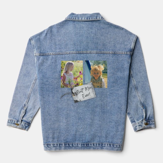 Best Mum Ever Mother's Day Photo Denim Jacket (Back)