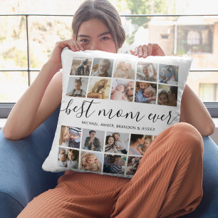Best Mum Ever Mother's Day Photo Throw Pillow