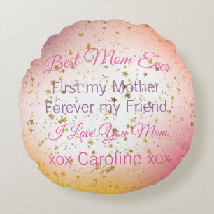 Best Mum Ever Mothers Day Quote Modern Cute Round Cushion