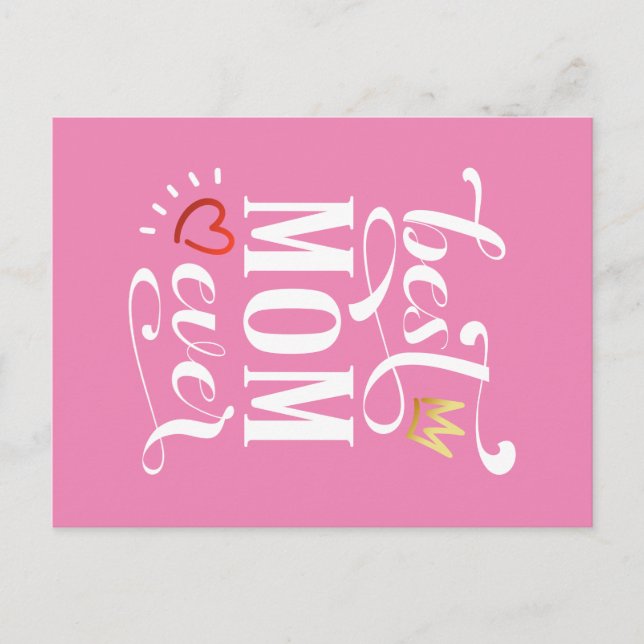 Best Mum Ever Mother's Day Quote | Postcard (Front)