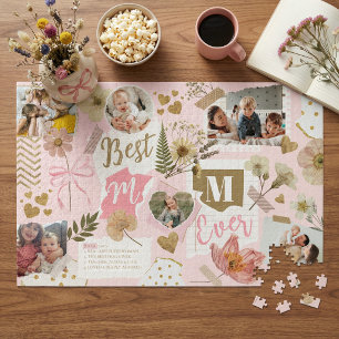 Best Mum Ever Mother's Day Scrapbook Photo Collage Jigsaw Puzzle