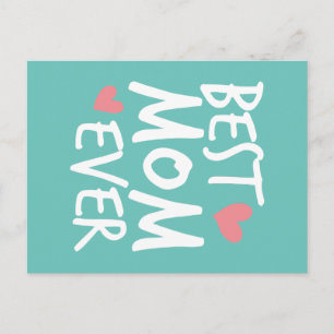 Best Mum Ever Mother's Day Typography Postcard