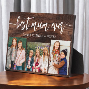 Best Mum Ever - Mother's Day Wood Photo Collage Plaque