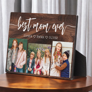 Best Mum Ever - Mother's Day Wood Photo Collage Plaque