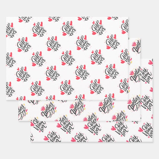 Best Mum Ever Mothers Day Wrapping Paper Sheets (Set)