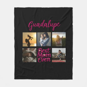 Best Mum Ever Mother's Photo Collage Fleece Blanket