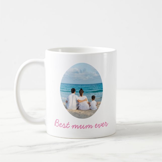 Best Mum ever Mug with photo Modern Simple (Left)