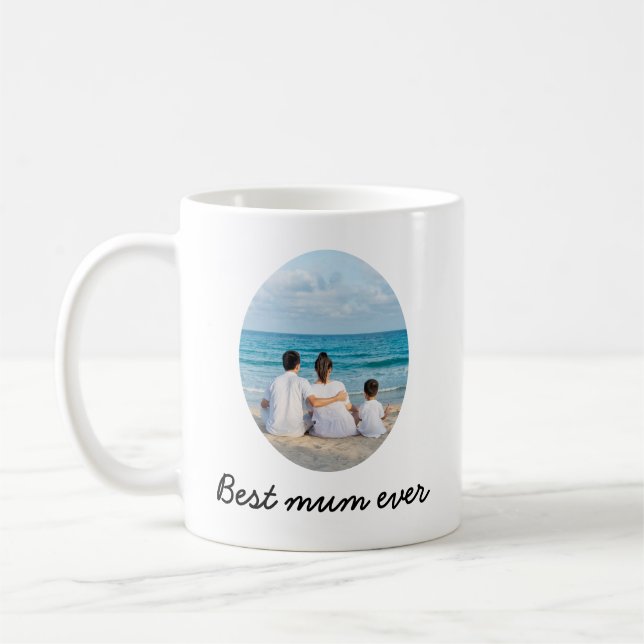 Best Mum ever Mug with photo Modern Simple (Left)