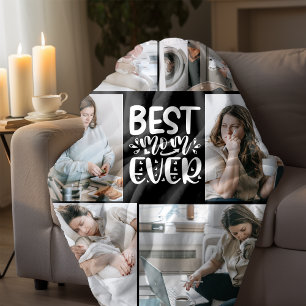 Best Mum Ever Multi Photo Fleece Blanket