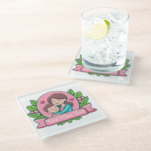 Best Mum Ever, Mum And Child, Custom Glass Coaster