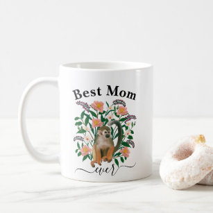 Best Mum Ever   Mum Gift   Cute Floral Monkey Coffee Mug