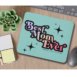 Best Mum Ever Mummy Kids Name Retro Pink Mouse Mat<br><div class="desc">Best Mum Ever Mummy Kids Name Retro Pink Two-Tone Coffee Mug</div>