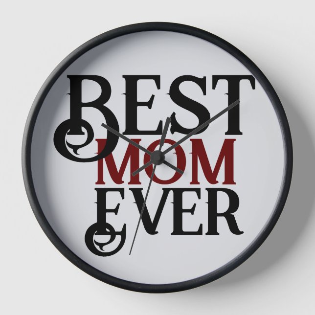 best mum ever, mummy mother mama simple gift clock (Front)