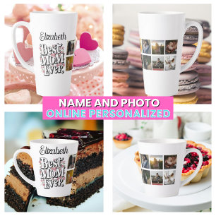 Best Mum Ever Name & Photo Collage Mother's Latte Mug