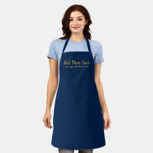 Best Mum Ever navy blue gold script personalised Apron