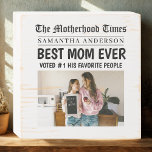 Best Mum Ever Newspaper Sign – Custom Name & Photo<br><div class="desc">Make your mum feel like front-page news with this personalised “Best Mum Ever” wooden box sign, designed like a custom newspaper headline! Perfect for Mother’s Day, birthdays, or just because, this rustic-style keepsake features her name, a custom photo, and a bold headline she’ll love. Printed on a distressed white wooden...</div>