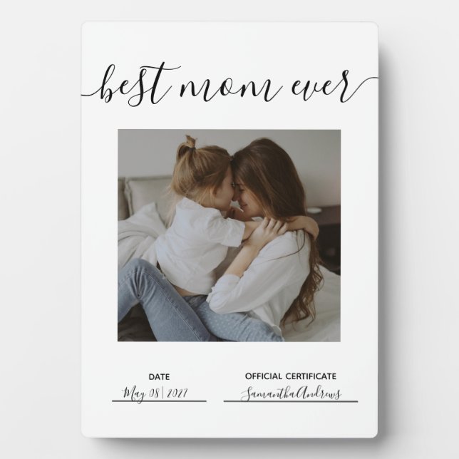 Best Mum Ever Official Certificate Mothers Day Plaque (Front)