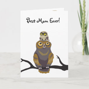 Best Mum Ever! Owl Mother's Day Card