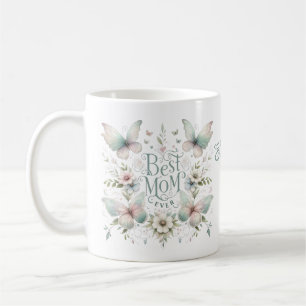 Best Mum Ever Pastel Floral Personalised Coffee Mug