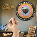 Best Mum Ever Pastel Sunset Rustic Wood Tone Names Dartboard<br><div class="desc">Pastel Rainbow Rustic Wood Tone Grain Monogrammed,  Best Mum Ever.  This rustic Wood Grain Dartboard makes the perfect personalised Mother's Day Gift and is perfect for Baby Showers,  parties,  family reunions,  and just everyday fun. Our easy-to-use template makes personalising simple and fun.</div>