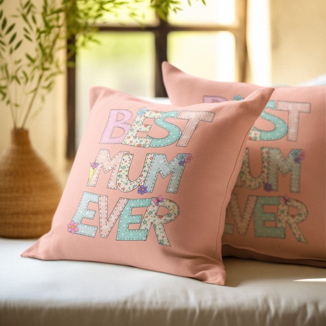 Best Mum Ever Peach Mothers Day Cushion (Creator Uploaded)