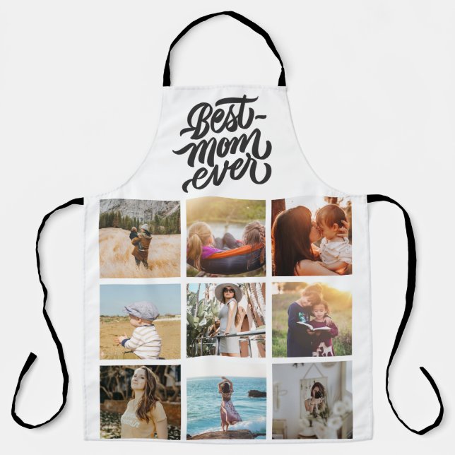 Best Mum Ever Personalised 12 Photo Collage Apron (Front)