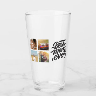 Best Mum Ever Personalised 4 Photo Collage Glass