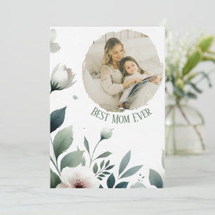 Best Mum Ever – Personalised Floral Photo Card