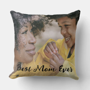 Best Mum Ever Personalised Kids Names Two Photos Cushion