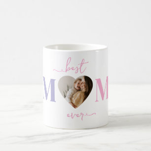 Best Mum Ever Personalised Mug Heart-Shaped Photo