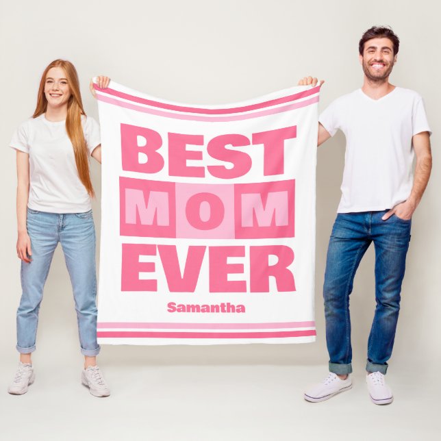 Best Mum Ever Personalised Name Fleece Blanket (In Situ)