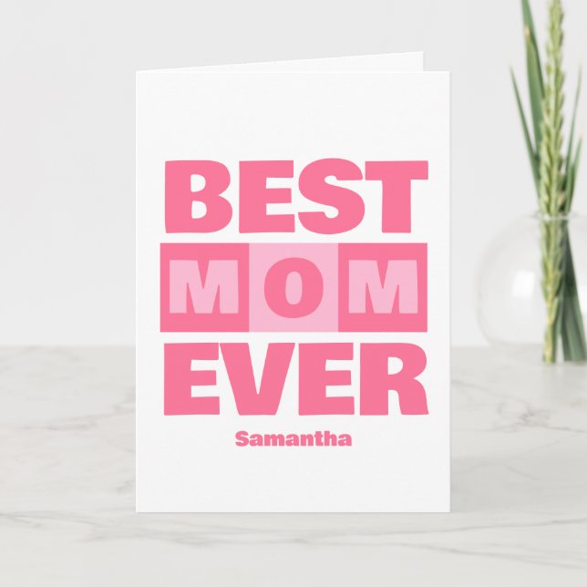 Best Mum Ever Personalised Name Greeting Card (Front)