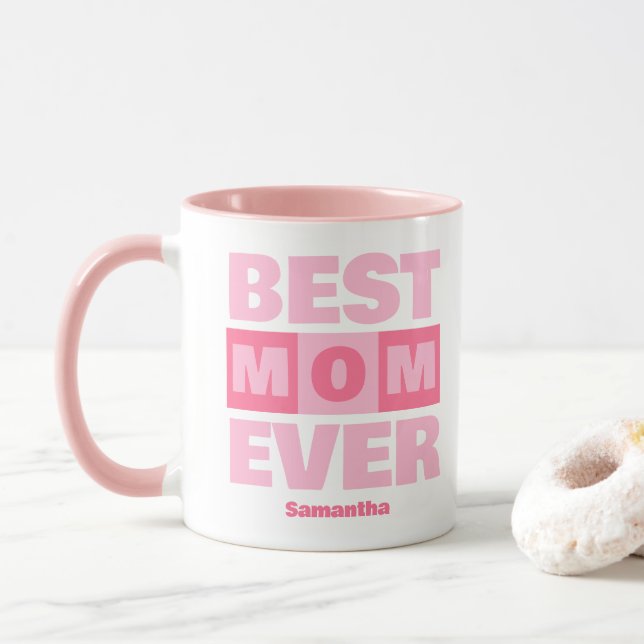 Best Mum Ever Personalised Name Mug (With Donut)