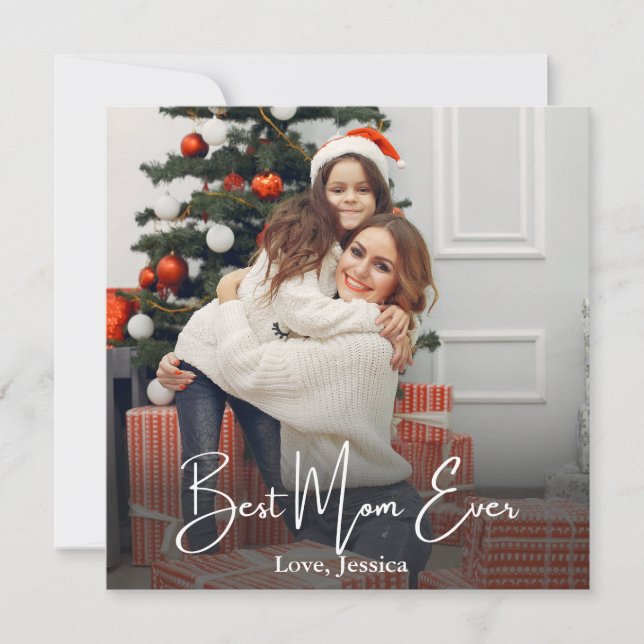 Best Mum Ever Personalised Photo Card (Front)