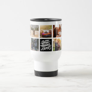 Best Mum Ever Personalised Photo Collage Black Travel Mug