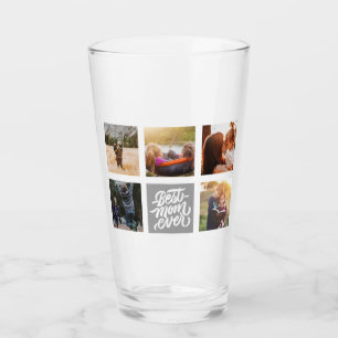Best Mum Ever Personalised Photo Collage Grey Glass