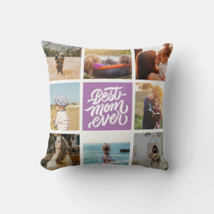 Best Mum Ever Personalised Photo Collage Lavender Cushion