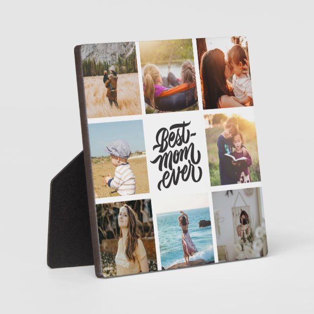 Best Mum Ever Personalised Photo Collage Plaque (Front)