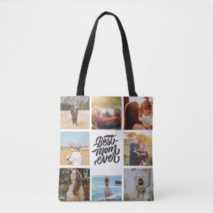 Best Mum Ever Personalised Photo Collage Tote Bag