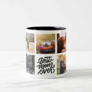 Best Mum Ever Personalised Photo Collage Two-Tone Coffee Mug