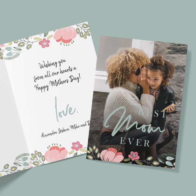 Best mum ever personalised photo Mothers Day Holid Holiday Card (Creator Uploaded)